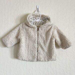 Play Up Baby Teddy Fleece Zip Up Hoodie Hooded Jacket 12 Months Cream Neutral